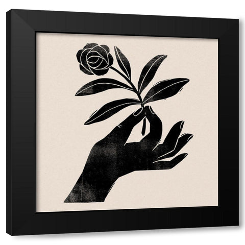 Plant Offering I Black Modern Wood Framed Art Print with Double Matting by Barnes, Victoria
