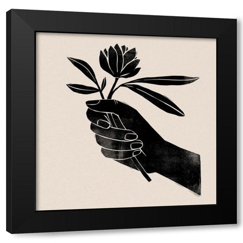Plant Offering II Black Modern Wood Framed Art Print with Double Matting by Barnes, Victoria