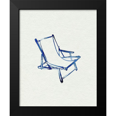 Beach Chairs I Black Modern Wood Framed Art Print by Parker, Jennifer Paxton