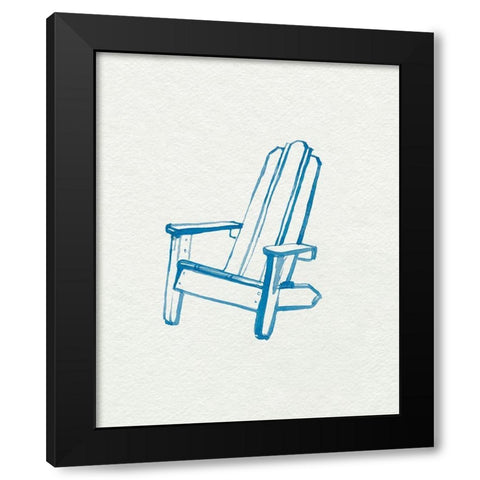 Beach Chairs II Black Modern Wood Framed Art Print by Parker, Jennifer Paxton