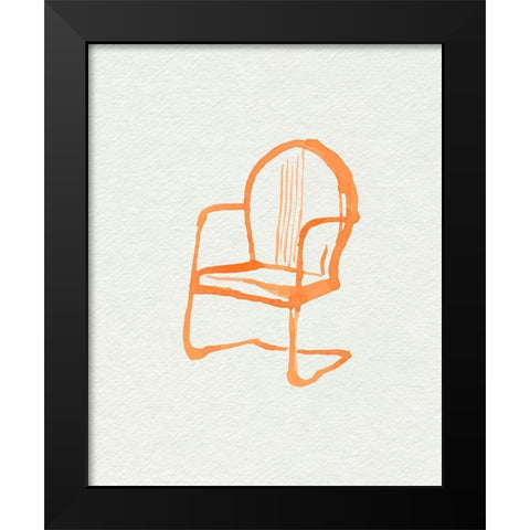 Beach Chairs III Black Modern Wood Framed Art Print by Parker, Jennifer Paxton