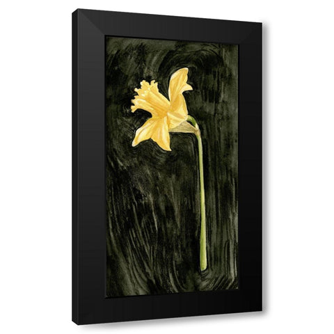 Dark Daffodils I Black Modern Wood Framed Art Print by Caroline, Emma
