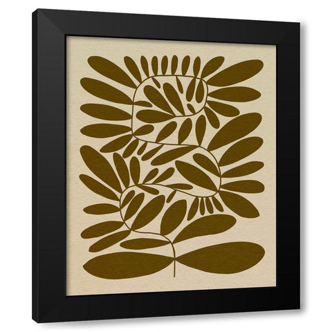 70s Sprig I Black Modern Wood Framed Art Print by Caroline, Emma