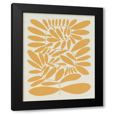 70s Sprig III Black Modern Wood Framed Art Print with Double Matting by Caroline, Emma