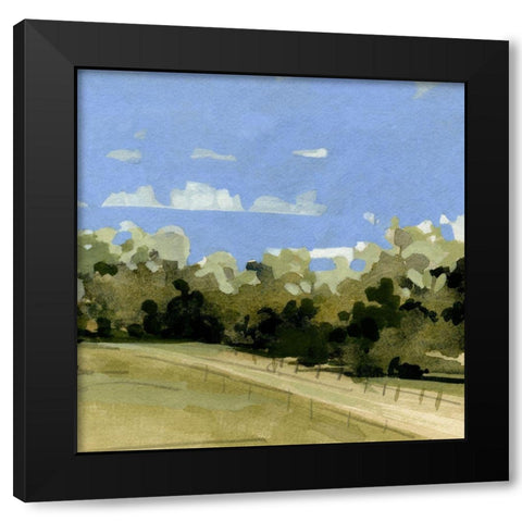 Cerulean Summer II Black Modern Wood Framed Art Print with Double Matting by Caroline, Emma