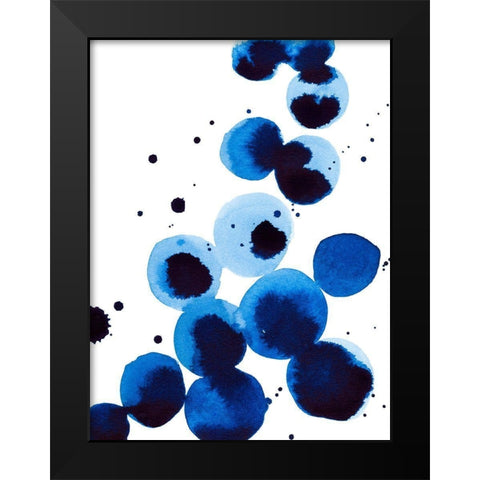 Blue Drops I Black Modern Wood Framed Art Print by Warren, Annie