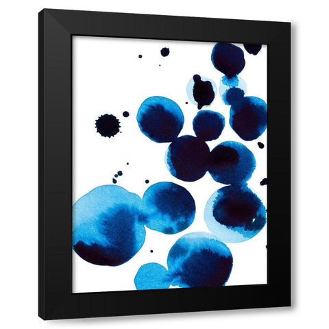 Blue Drops IV Black Modern Wood Framed Art Print by Warren, Annie