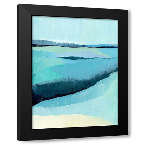 Cyan Reflections III Black Modern Wood Framed Art Print by Warren, Annie