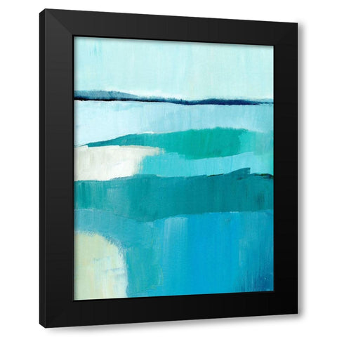 Cyan Reflections IV Black Modern Wood Framed Art Print by Warren, Annie