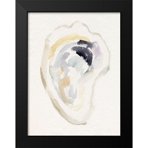 Oyster Shell Watercolor I Black Modern Wood Framed Art Print by Barnes, Victoria