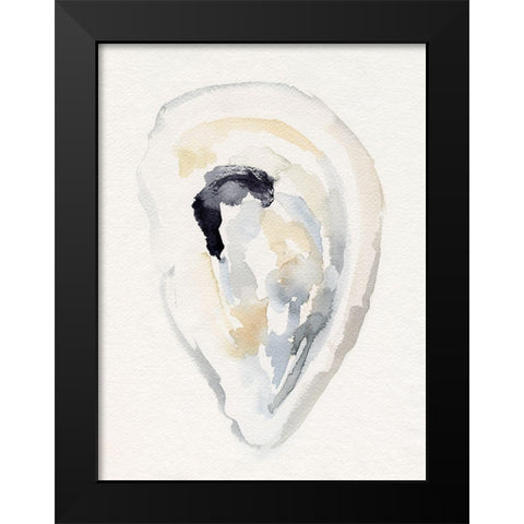 Oyster Shell Watercolor II Black Modern Wood Framed Art Print by Barnes, Victoria