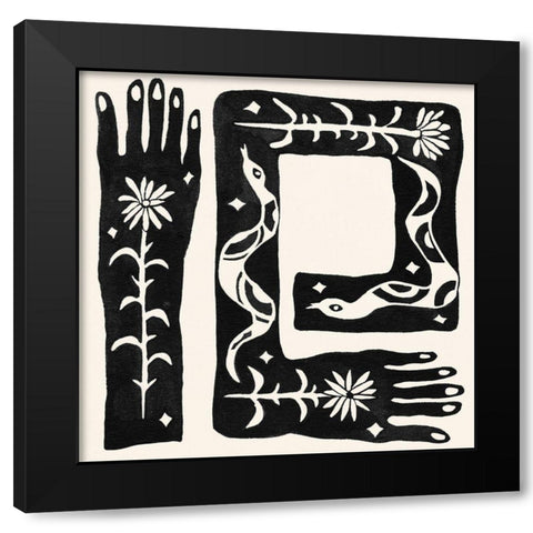 Under Skin I Black Modern Wood Framed Art Print with Double Matting by Wang, Melissa