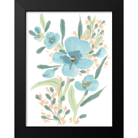 Naive Garden Posey I Black Modern Wood Framed Art Print by Vess, June Erica