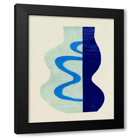 Squiggle Vase I Black Modern Wood Framed Art Print by Caroline, Emma