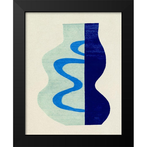 Squiggle Vase I Black Modern Wood Framed Art Print by Caroline, Emma