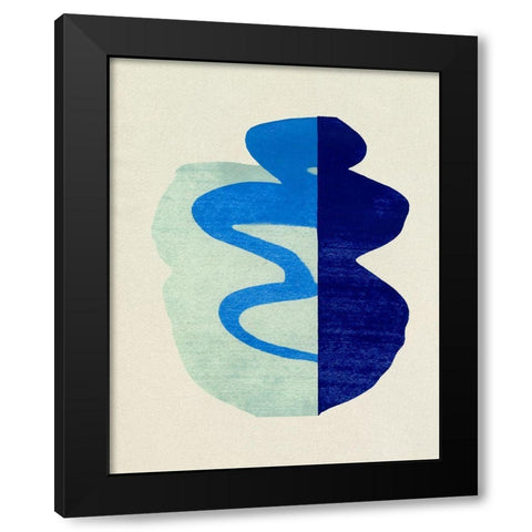 Squiggle Vase V Black Modern Wood Framed Art Print with Double Matting by Caroline, Emma