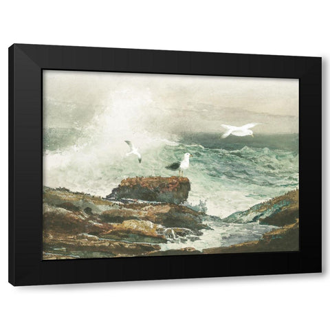 Green Ocean I Black Modern Wood Framed Art Print by Hunziker, Steve