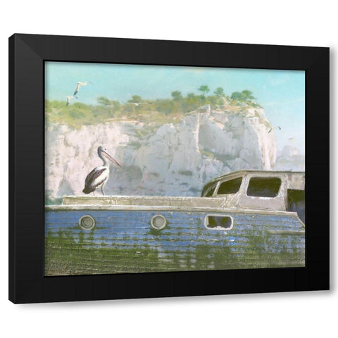 Green Ocean III Black Modern Wood Framed Art Print by Hunziker, Steve