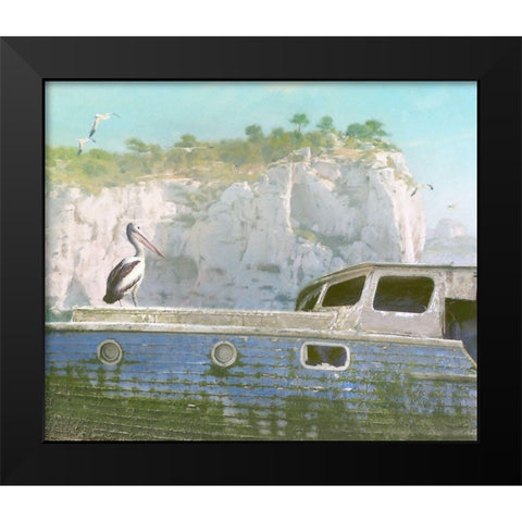 Green Ocean III Black Modern Wood Framed Art Print by Hunziker, Steve