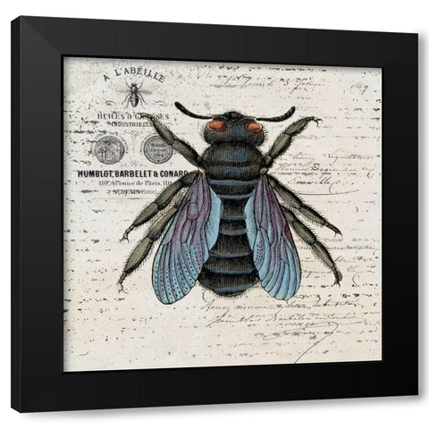 History Bee II Black Modern Wood Framed Art Print with Double Matting by Smith, Karen