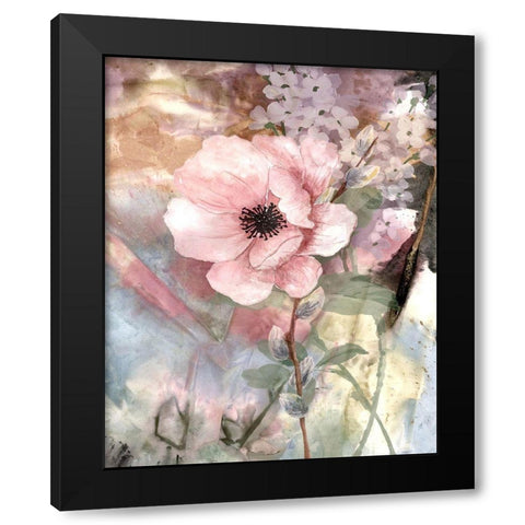 Pastel Fleur II Black Modern Wood Framed Art Print with Double Matting by Smith, Karen