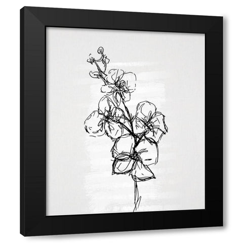 Flourish Sketches I Black Modern Wood Framed Art Print with Double Matting by Smith, Karen