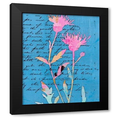 Thistle Notes I Black Modern Wood Framed Art Print with Double Matting by Smith, Karen