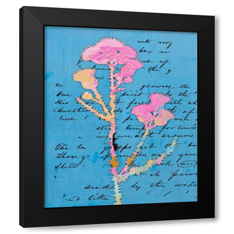 Thistle Notes II Black Modern Wood Framed Art Print with Double Matting by Smith, Karen