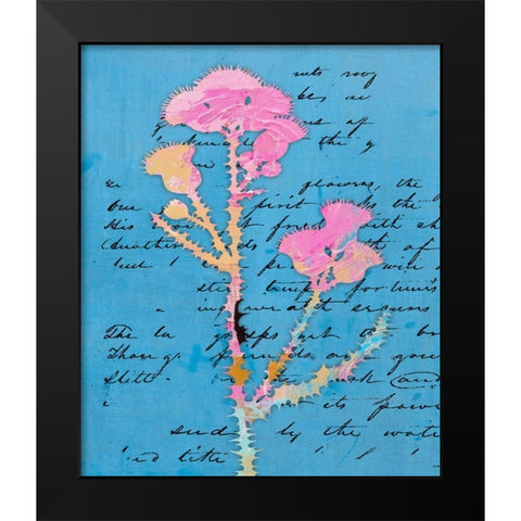 Thistle Notes II Black Modern Wood Framed Art Print by Smith, Karen