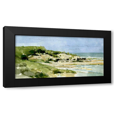 Coastal Sketch I Black Modern Wood Framed Art Print with Double Matting by Caroline, Emma