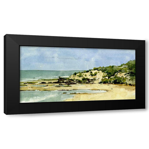 Coastal Sketch II Black Modern Wood Framed Art Print with Double Matting by Caroline, Emma