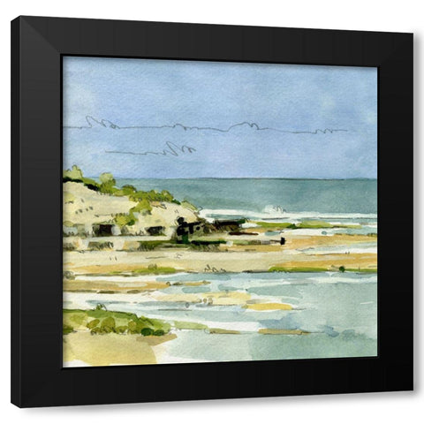 Coastal Sketch IV Black Modern Wood Framed Art Print with Double Matting by Caroline, Emma