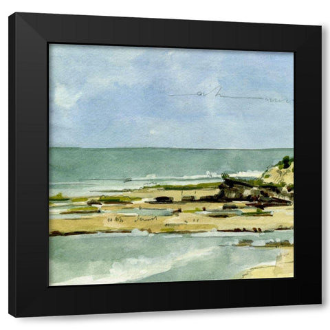 Coastal Sketch V Black Modern Wood Framed Art Print with Double Matting by Caroline, Emma