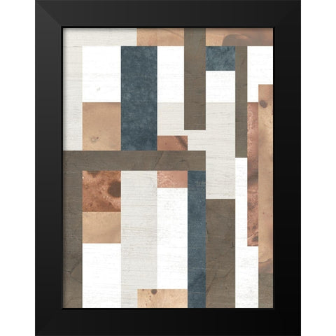 Earthen Interlock II Black Modern Wood Framed Art Print by Vess, June Erica