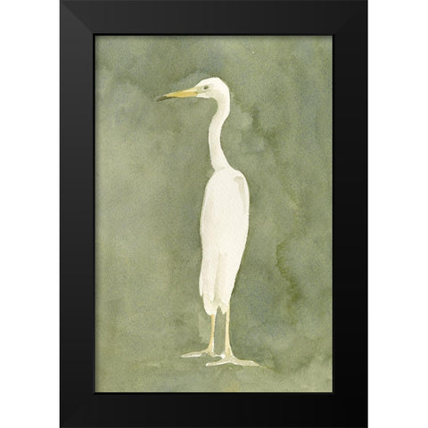Emerald Heron II Black Modern Wood Framed Art Print by Caroline, Emma