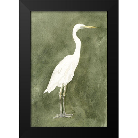 Emerald Heron III Black Modern Wood Framed Art Print by Caroline, Emma