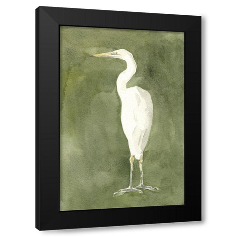 Emerald Heron IV Black Modern Wood Framed Art Print by Caroline, Emma