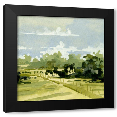 Green Gardens II Black Modern Wood Framed Art Print with Double Matting by Caroline, Emma