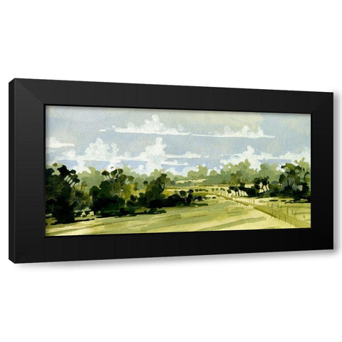 Green Gardens III Black Modern Wood Framed Art Print with Double Matting by Caroline, Emma
