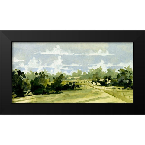 Green Gardens III Black Modern Wood Framed Art Print by Caroline, Emma