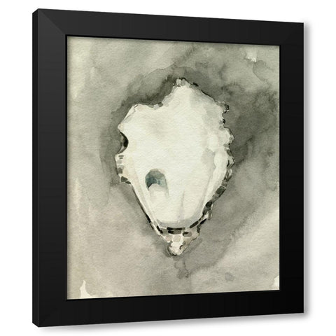 Neutral Oyster Shell I Black Modern Wood Framed Art Print by Caroline, Emma
