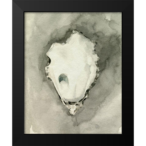Neutral Oyster Shell I Black Modern Wood Framed Art Print by Caroline, Emma