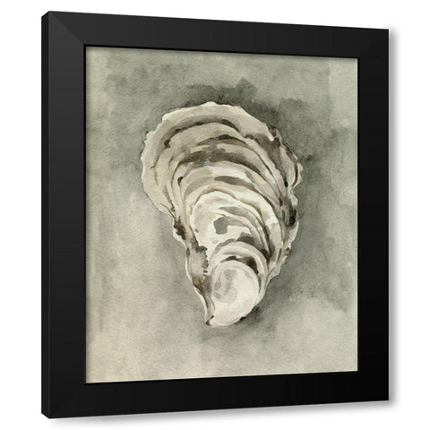Neutral Oyster Shell II Black Modern Wood Framed Art Print with Double Matting by Caroline, Emma