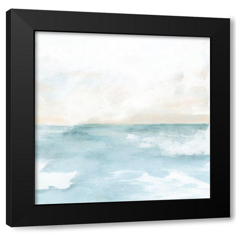 Wave Whisper II Black Modern Wood Framed Art Print with Double Matting by Vess, June Erica