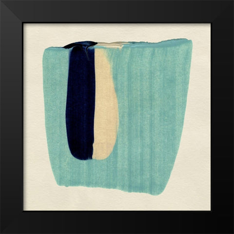 Teal Swipe II Black Modern Wood Framed Art Print by Caroline, Emma