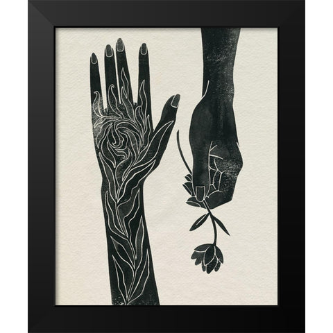 Forget Me Not Gesture II Black Modern Wood Framed Art Print by Popp, Grace