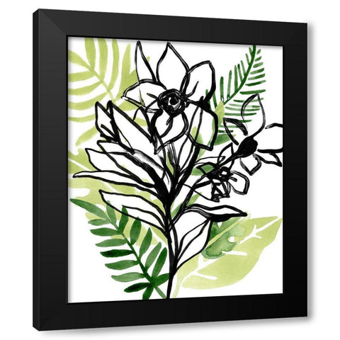 Tropical Sketchbook II Black Modern Wood Framed Art Print by Vess, June Erica