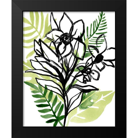 Tropical Sketchbook II Black Modern Wood Framed Art Print by Vess, June Erica