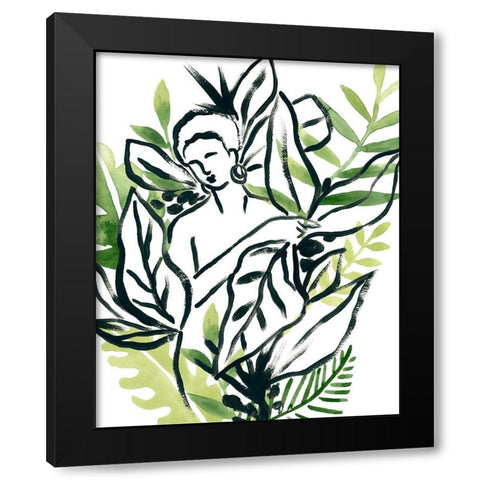 Tropical Sketchbook IV Black Modern Wood Framed Art Print by Vess, June Erica