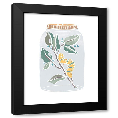 Nature Jar I Black Modern Wood Framed Art Print by Vess, June Erica